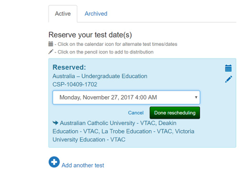 Reserve your test date